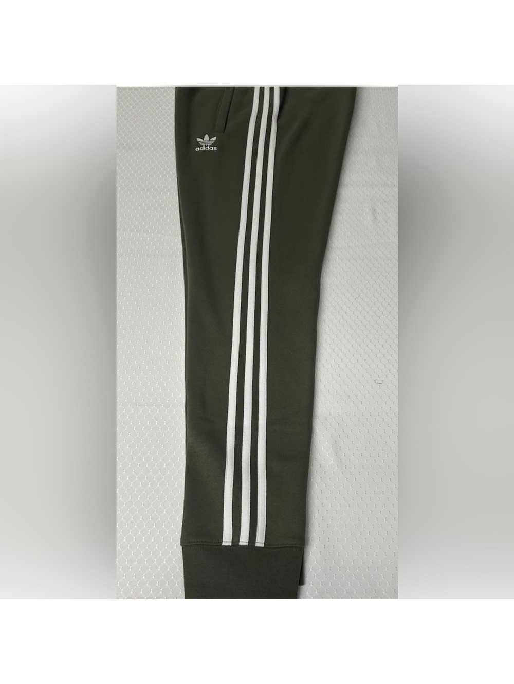 Adidas Men's S Jogger Pants 3 Stripe Fleece Red Green - Picture 3 of 13